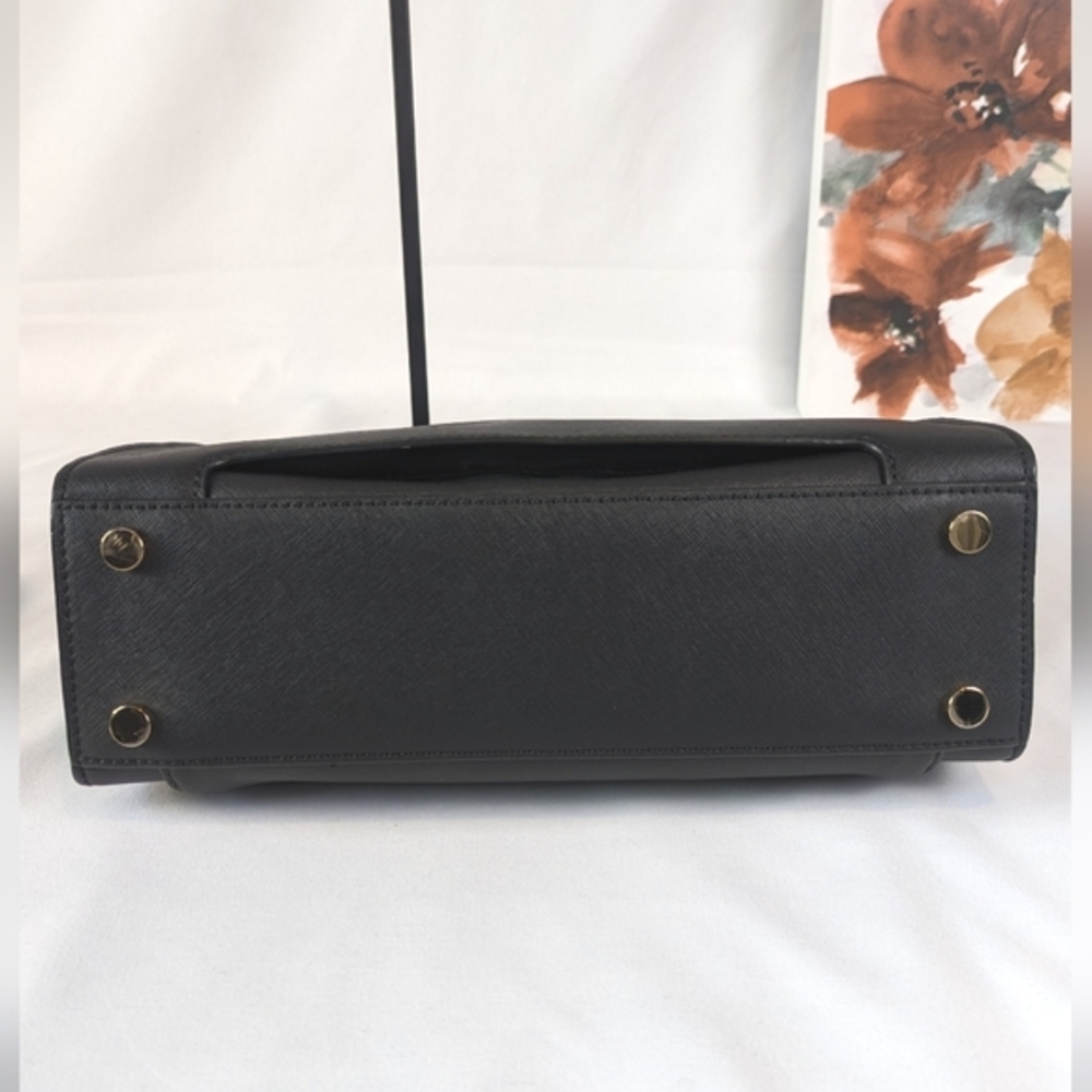 Michael Kors Essex Satchel Black Saffiano Leather Laptop Bag Briefcase Crossbody - Picture 5 of 16